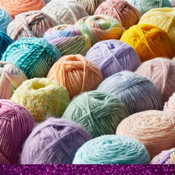 pastel yarn skeins stacked together